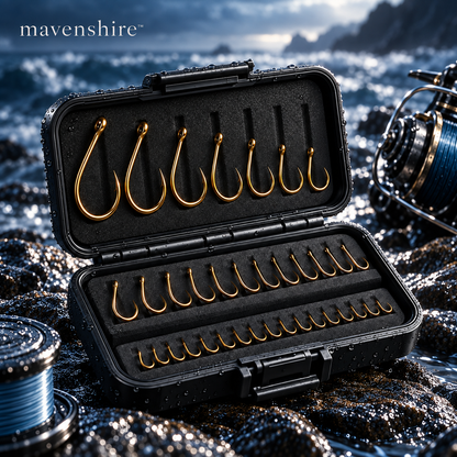𝒎𝒂𝒗𝒆𝒏𝒔𝒉𝒊𝒓𝒆™ Polished Brass Barbless Fishing Hook Set