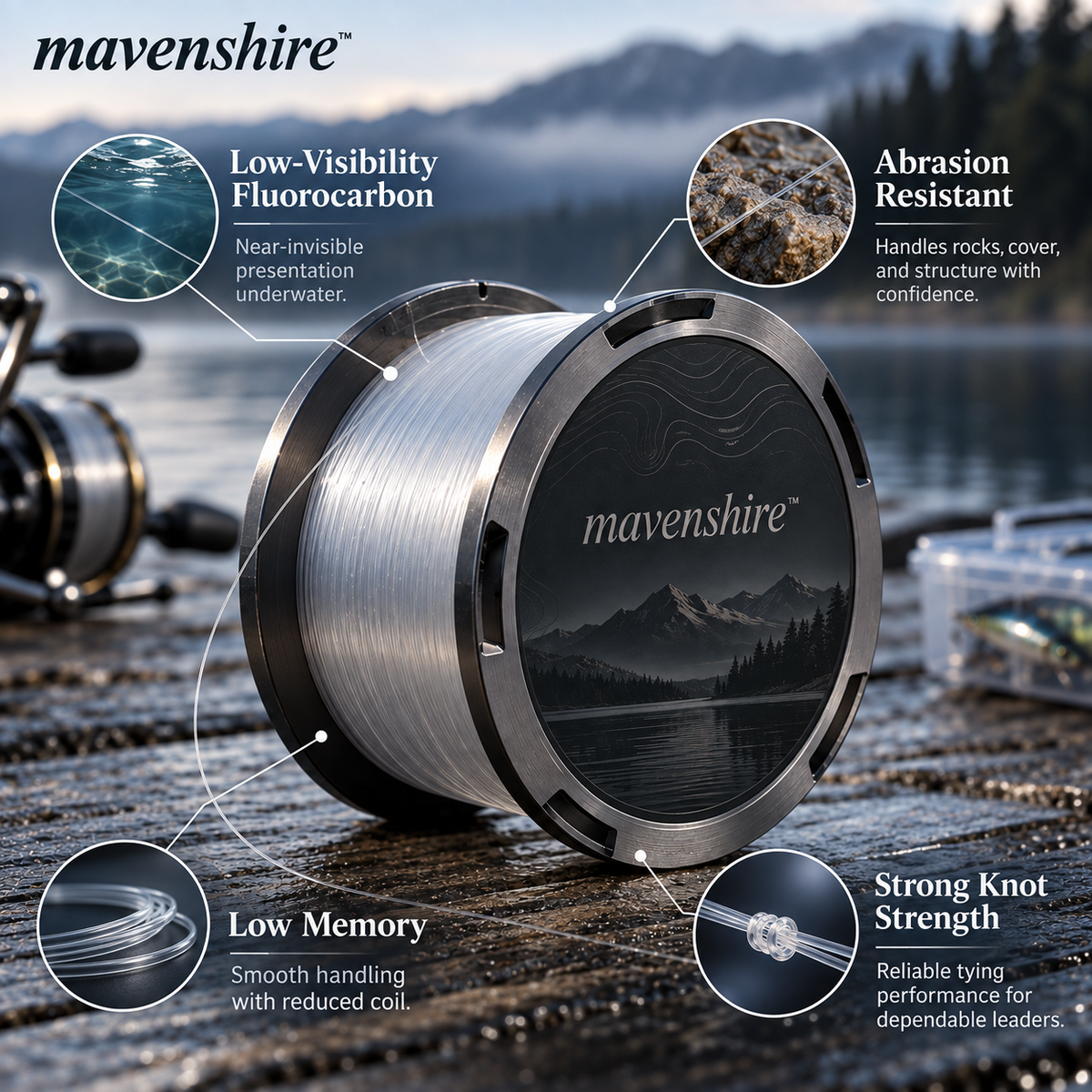 𝒎𝒂𝒗𝒆𝒏𝒔𝒉𝒊𝒓𝒆™ Low-Visibility Fluorocarbon Leader Line