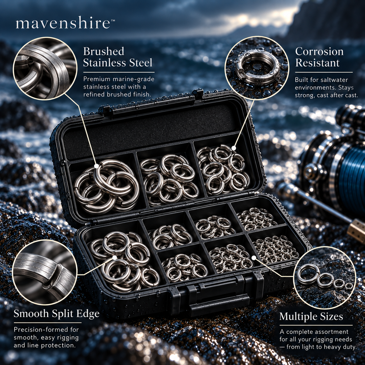 𝒎𝒂𝒗𝒆𝒏𝒔𝒉𝒊𝒓𝒆™ Brushed Stainless Steel Lure Split Rings