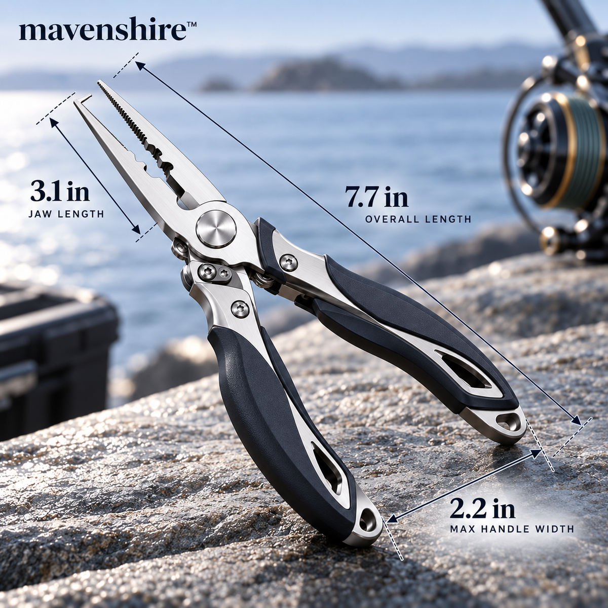𝒎𝒂𝒗𝒆𝒏𝒔𝒉𝒊𝒓𝒆™ Polished Stainless Steel Fishing Pliers