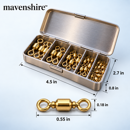 𝒎𝒂𝒗𝒆𝒏𝒔𝒉𝒊𝒓𝒆™ Smooth Brass Rolling Swivels
