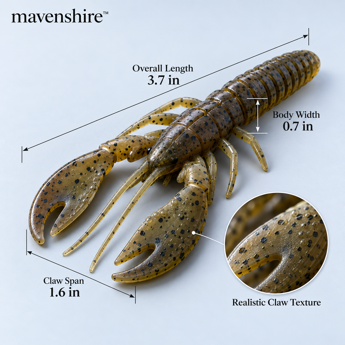 𝒎𝒂𝒗𝒆𝒏𝒔𝒉𝒊𝒓𝒆™ Matte Soft Plastic Craw Lures
